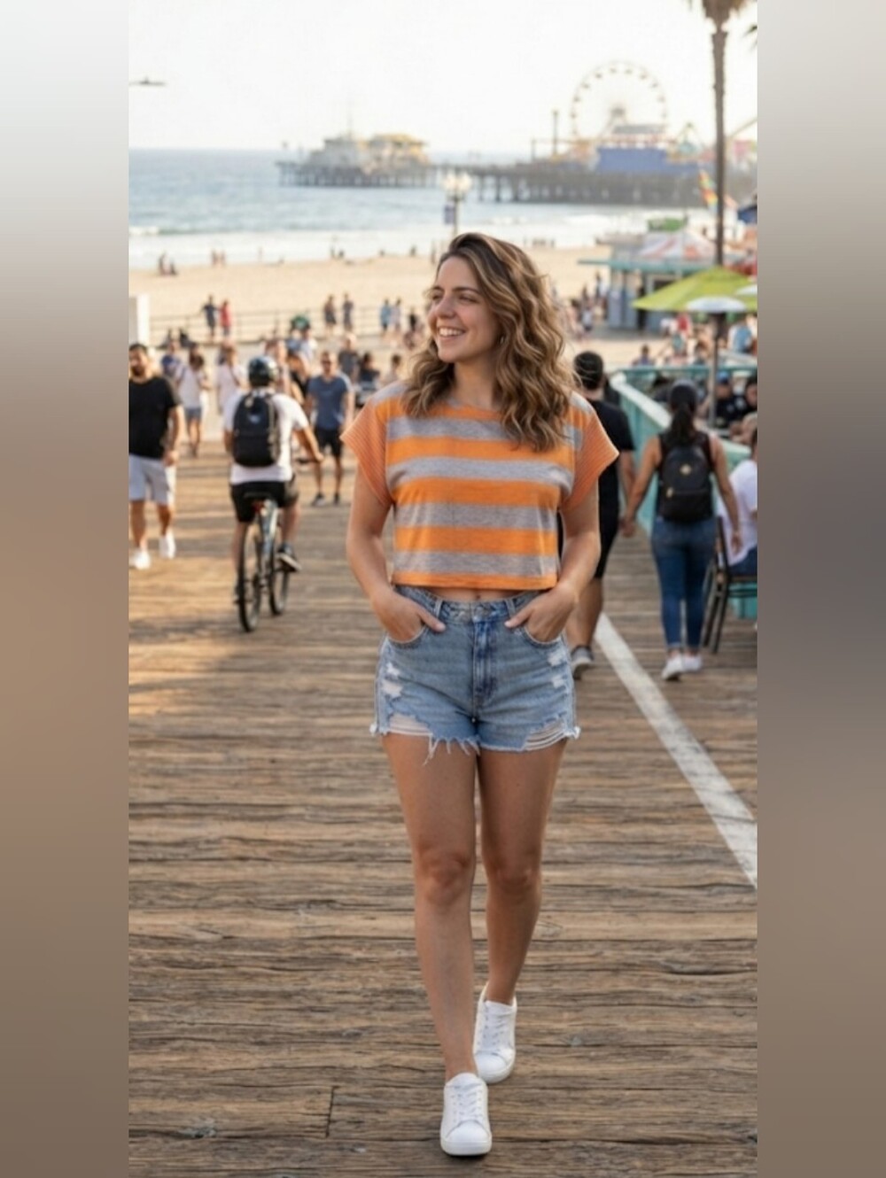 Almost Famous Striped Crop Top